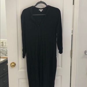 James Perse black drawstring dress